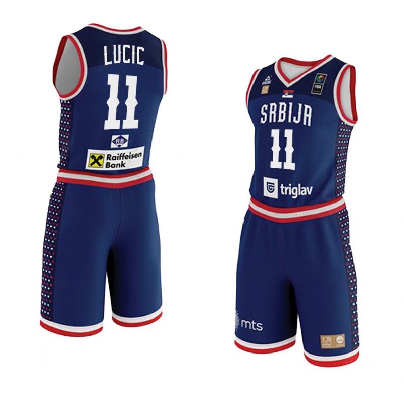 serbia 2023 fiba basketball world cup vladimir lucic navy shorts set jersey