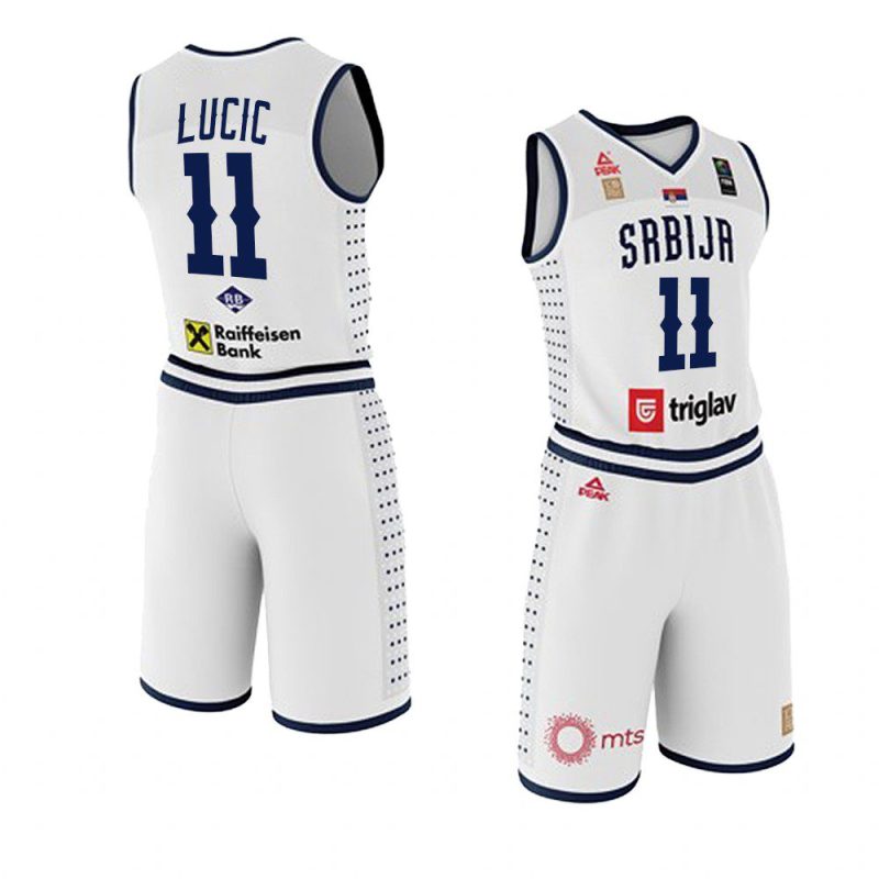 serbia 2023 fiba basketball world cup vladimir lucic white shorts set jersey