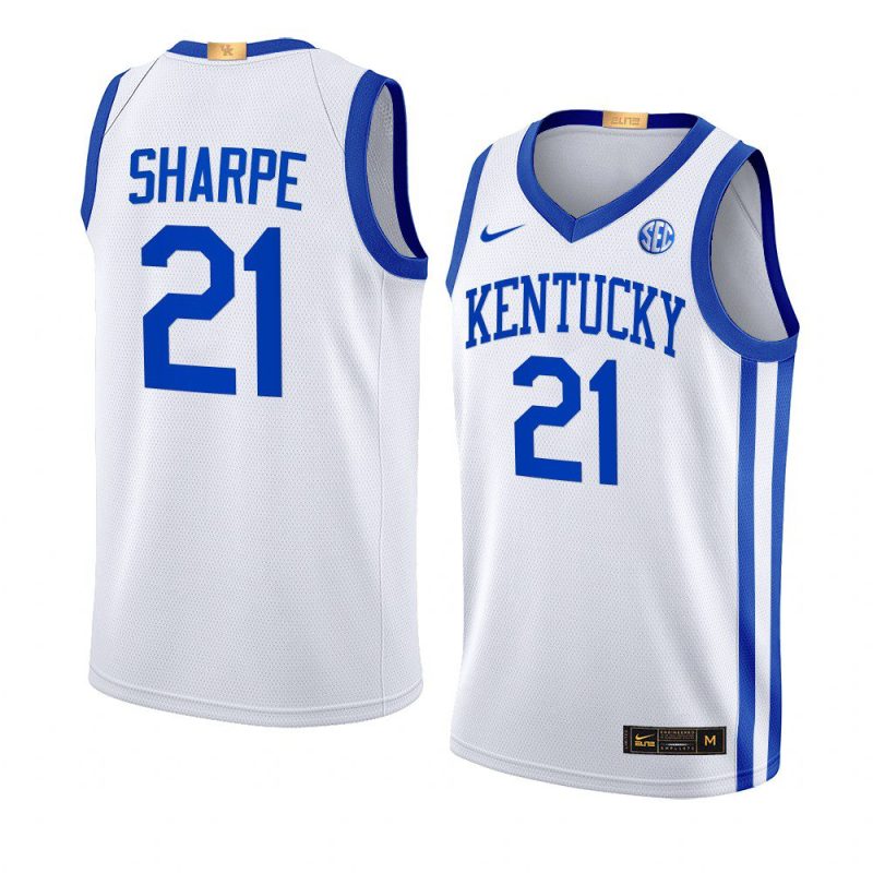 shaedon sharpe alumni basketball jersey home white 2022 23