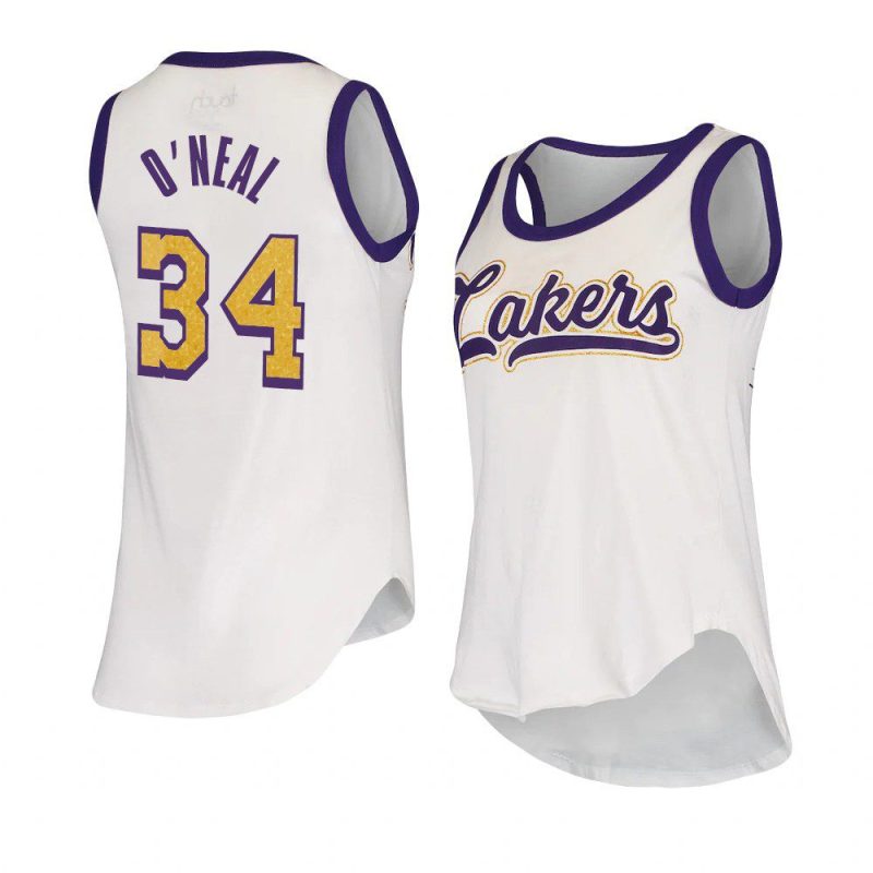 shaquille o'neal 2021 high hoops tank top jersey alyssa milano white