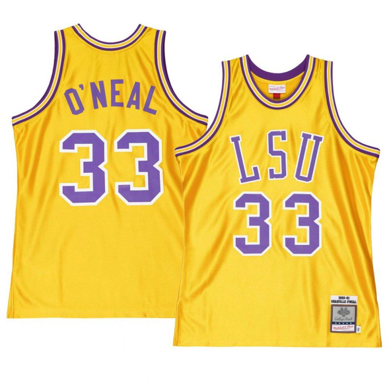 shaquille o'neal authentic jersey home 1990 gold