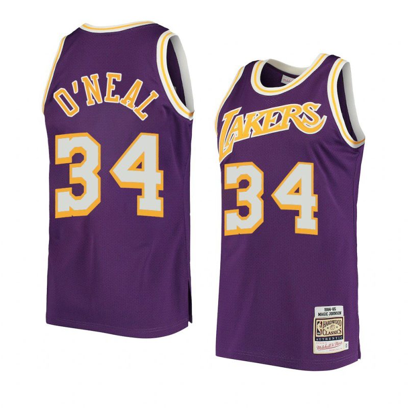 shaquille o'neal hardwood classics authentic jersey mitchell & ness purple