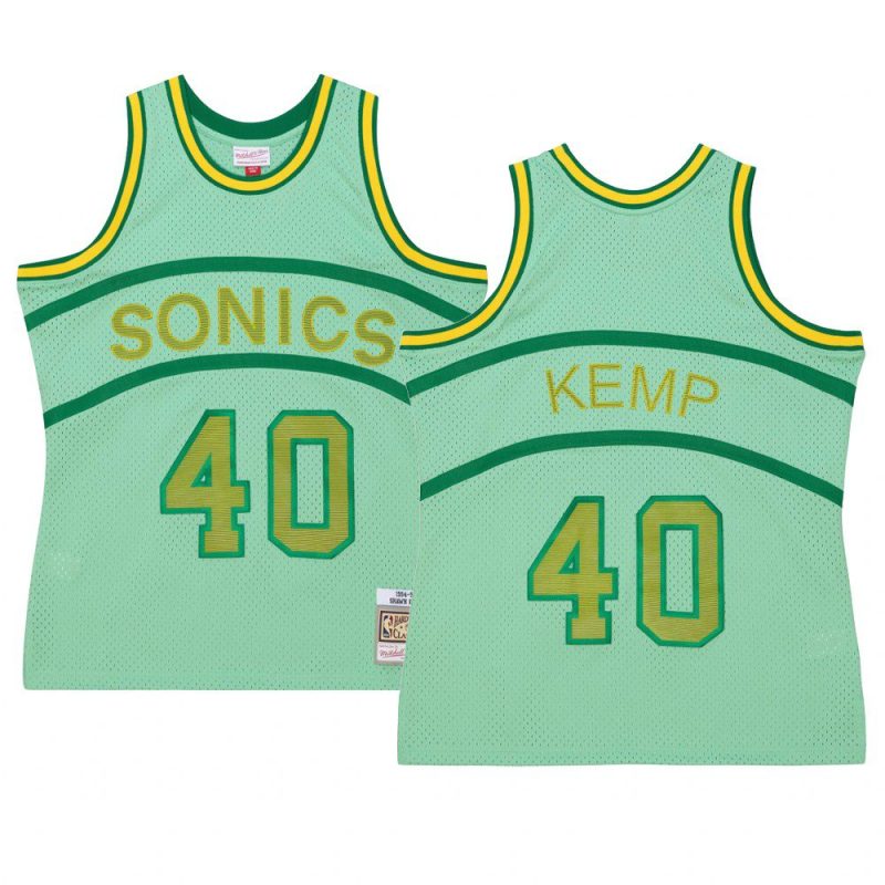 shawn kemp supersonics jersey space knit green 1994 95 hwc