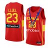 spain 2022 fiba eurobasket champions sergio llull red away jersey