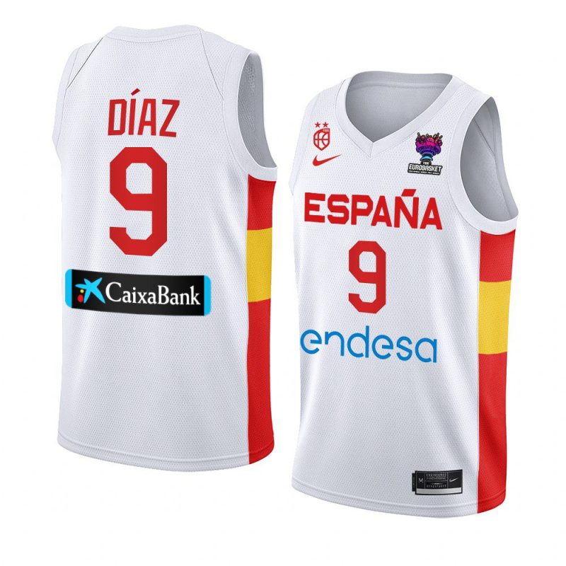 spain 2022 fiba eurobasket final alberto diaz white home jersey