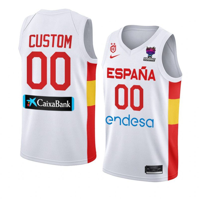 spain 2022 fiba eurobasket final custom white home jersey