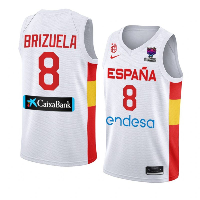 spain 2022 fiba eurobasket final dario brizuela white home jersey