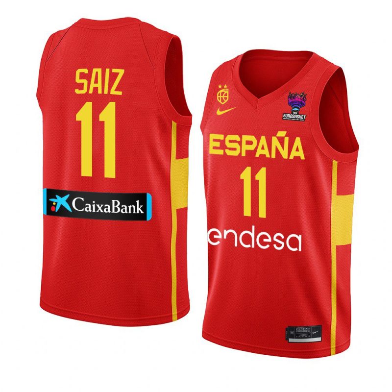 spain 2022 fiba eurobasket final sebas saiz red away jersey