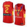 spain champs fiba eurobasket 2022 lorenzo brown red replica gold medal jersey