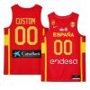 spain team 2023 fiba basketball world cup custom red champions patch jersey