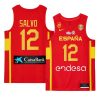 spain team 2023 fiba basketball world cup miguel salvo red champions patch jersey