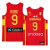 spain team 2023 fiba basketball world cup ricky rubio red champions patch jersey
