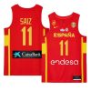 spain team 2023 fiba basketball world cup sebas saiz red champions patch jersey