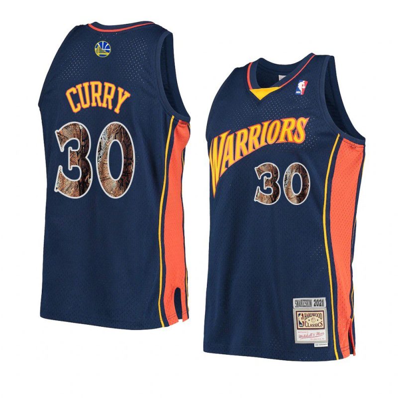 stephen curry hardwood classics jersey snakeskin navy 2021