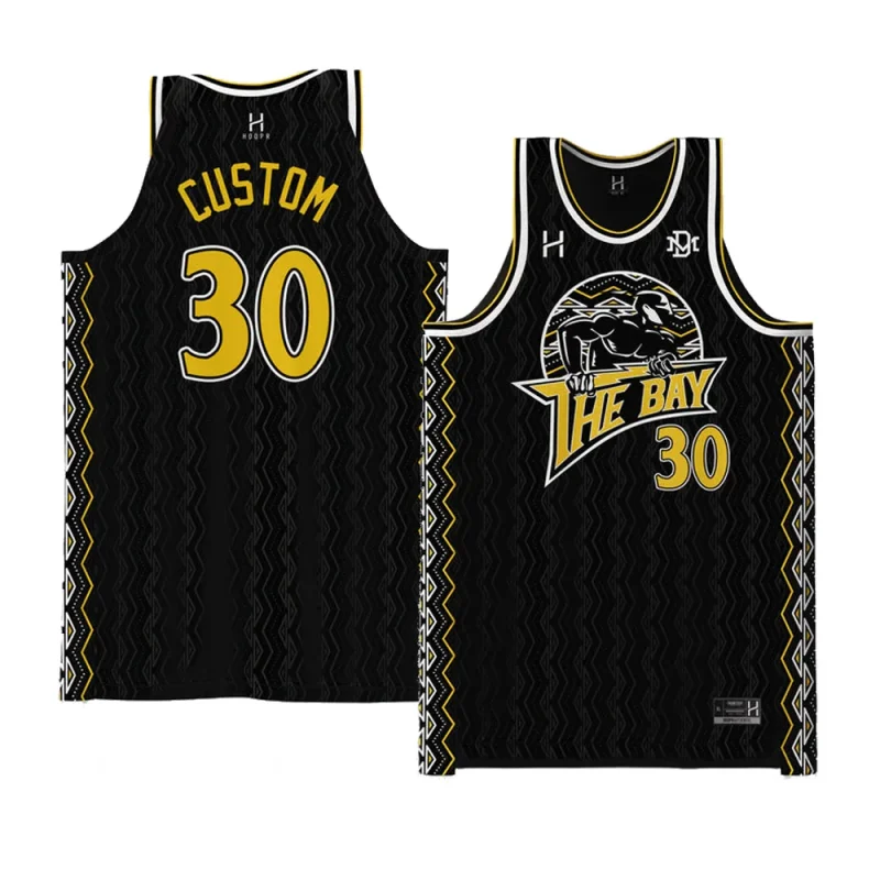 stephen curry warriors the bay throwback thunder blackjersey black