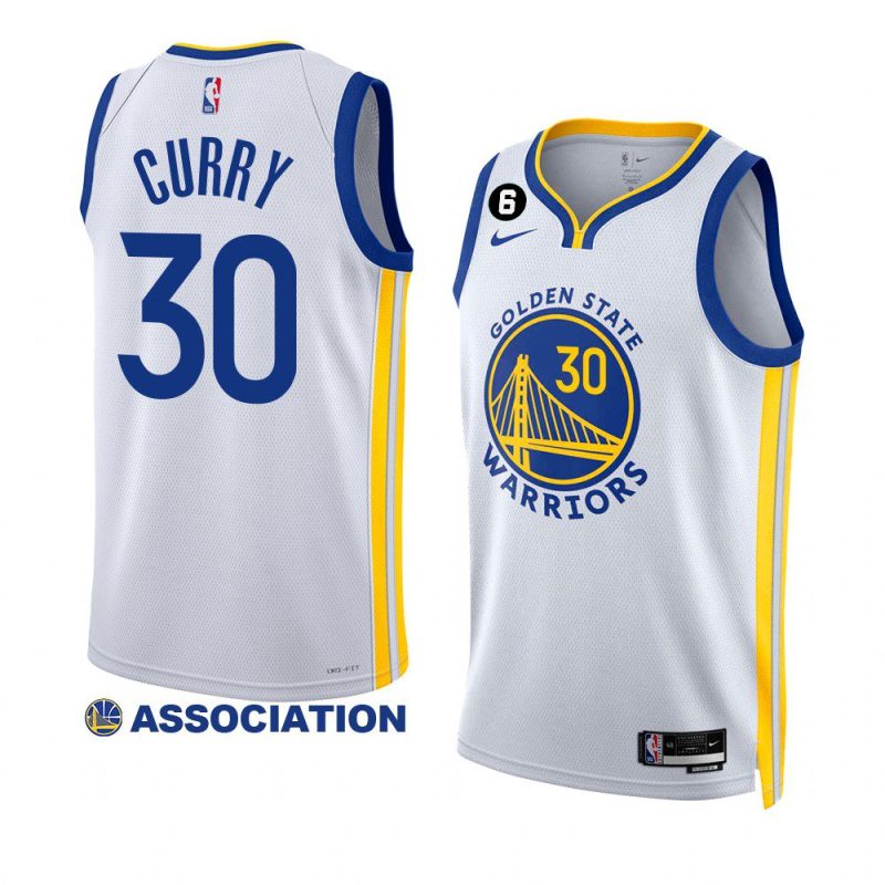 stephen curry warriorsjersey 2022 23association edition whiteno.6 patch