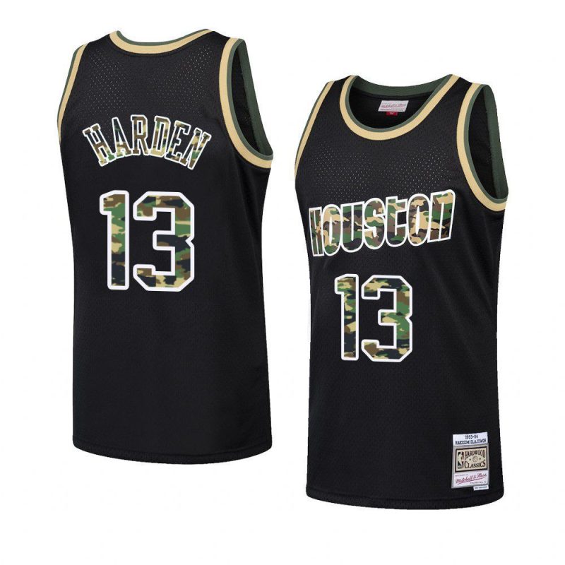 straight fire camo james harden black swingman men'sjersey