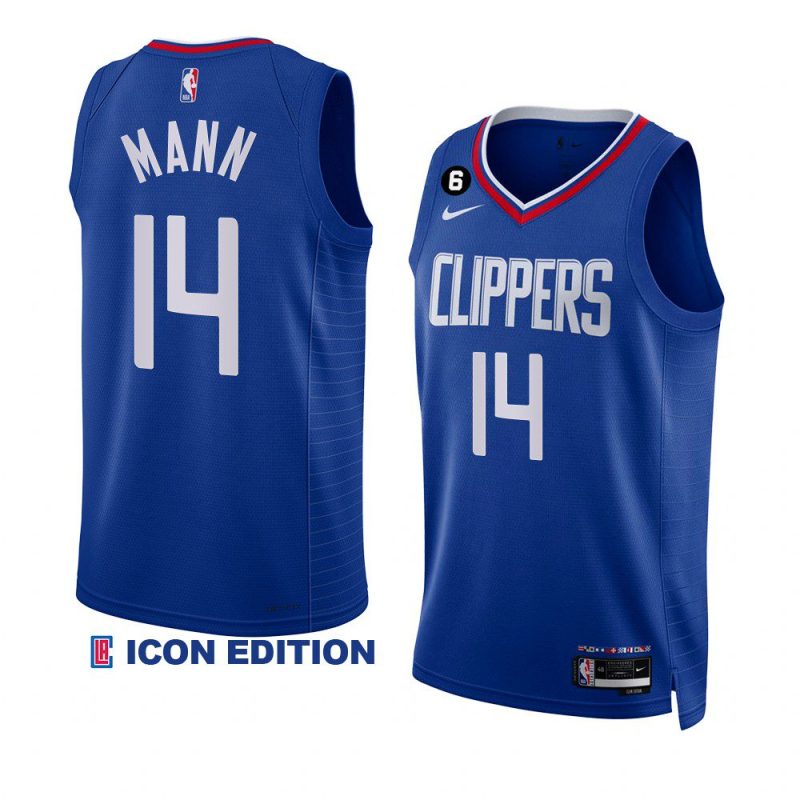 terance mann clippersjersey 2022 23icon edition royalno.6 patch