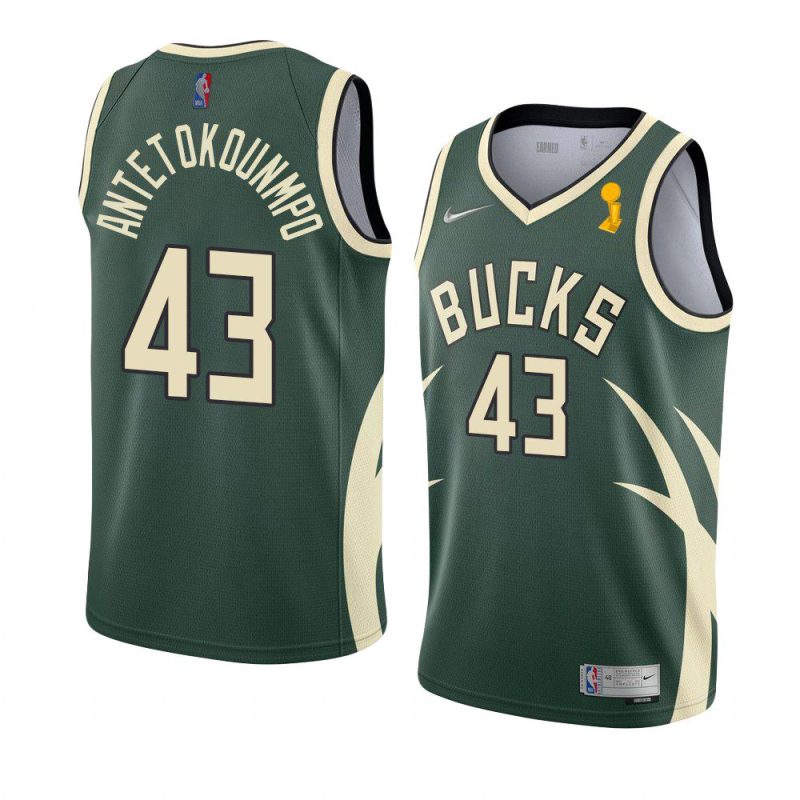 thanasis antetokounmpo earned jersey 2021 nba finals champions green