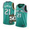 tim duncan teal 50th anniversary jersey