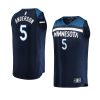 timberwolves kyle anderson navy fast break replica icon edition jersey