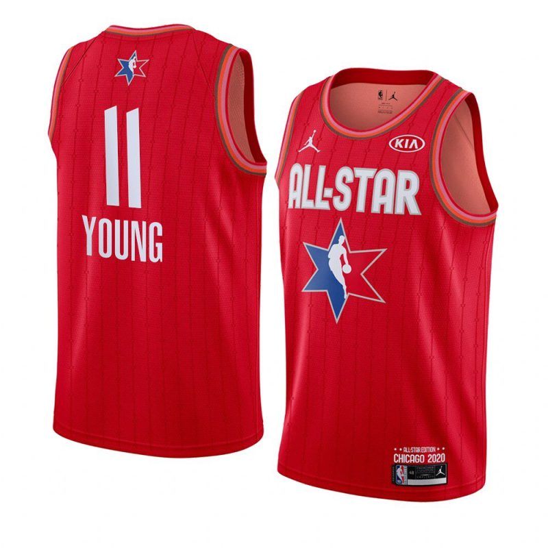 trae young atlanta hawks jersey 2020 nba all star game red eastern conference men's