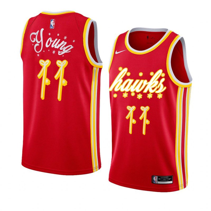 trae young jersey 2020 christmas night red special edition
