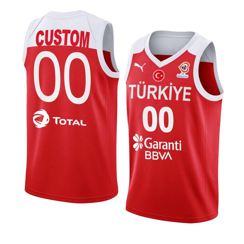 turkey 2022 fiba basketball world cup custom red away jersey