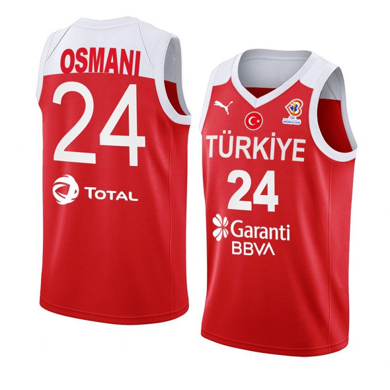 turkey 2022 fiba basketball world cup ercan osmani red away jersey