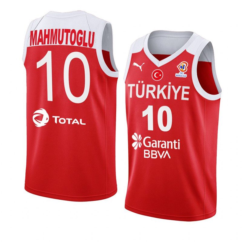 turkey 2022 fiba basketball world cup melih mahmutoglu red away jersey
