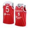 turkey 2022 fiba basketball world cup onuralp bitim red away jersey