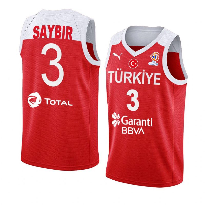 turkey 2022 fiba basketball world cup yigitcan saybir red away jersey