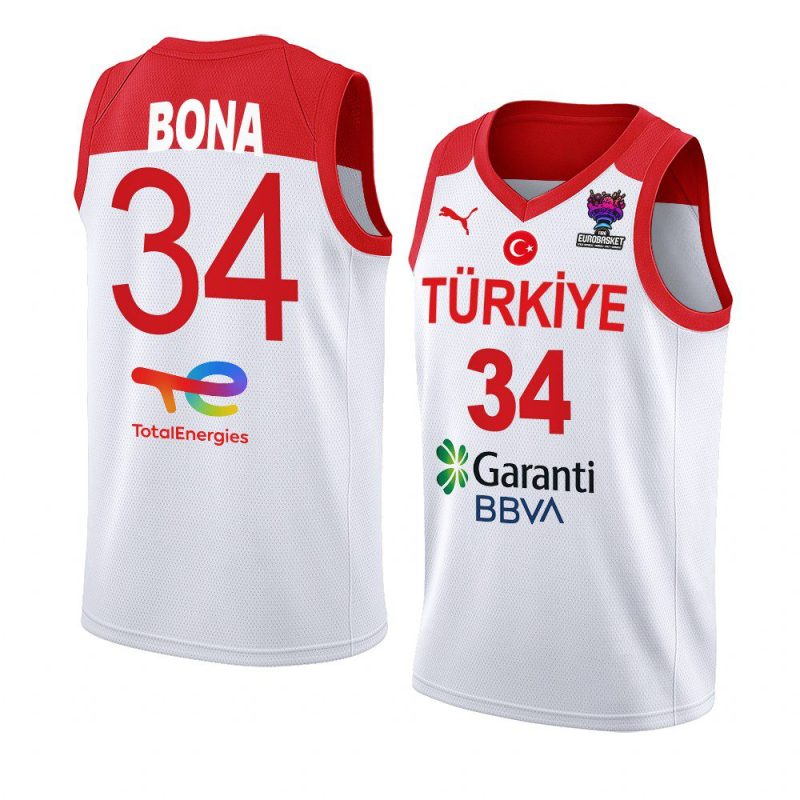 turkey fiba eurobasket 2022 adem bona white home jersey