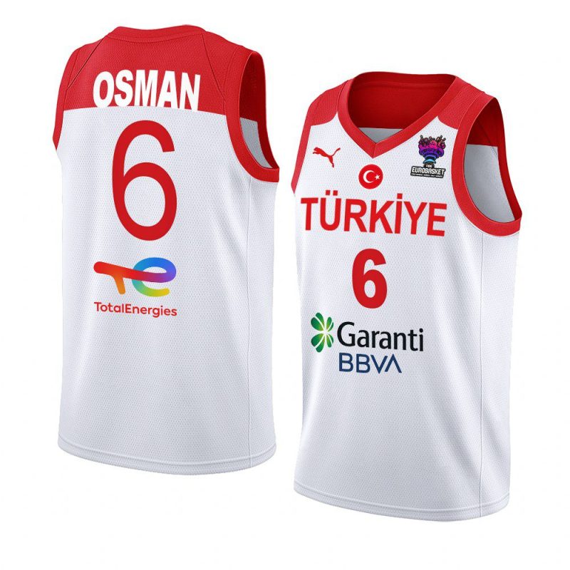 turkey fiba eurobasket 2022 cedi osman white home jersey