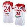 turkey fiba eurobasket 2022 ercan osmani white home jersey