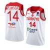 turkey fiba eurobasket 2022 omer yurtseven white home jersey