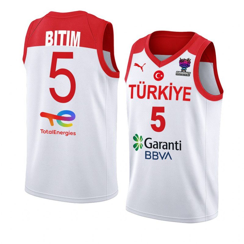 turkey fiba eurobasket 2022 onuralp bitim white home jersey