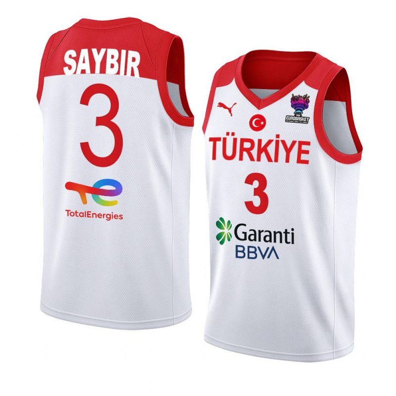 turkey fiba eurobasket 2022 yigitcan saybir white home jersey