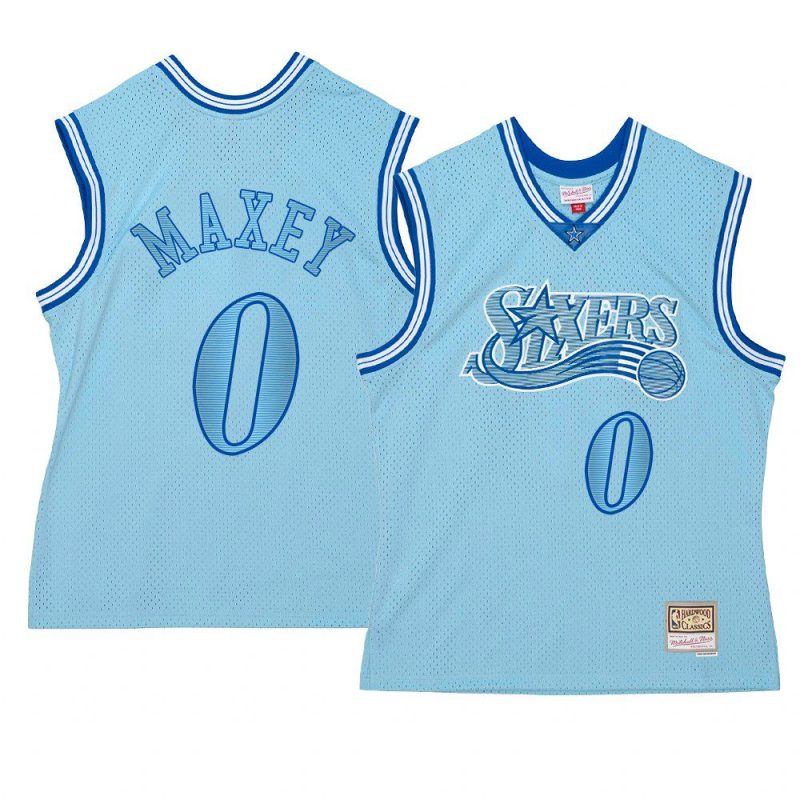 tyrese maxey hardwood classics jersey space knit blue