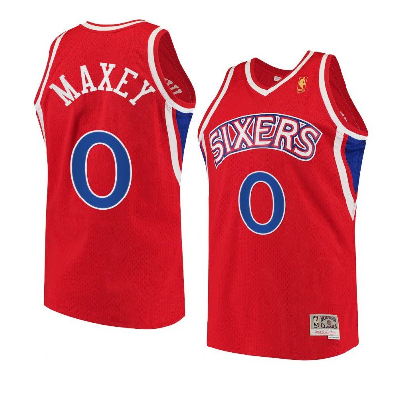 tyrese maxey jersey throwback 90s red