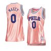 tyrese maxey women 75th anniversary jersey rose gold pink