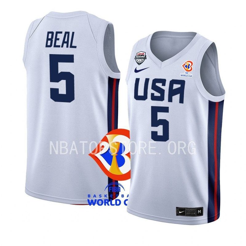 usa 2023 fiba basketball world cup bradley beal white home jersey
