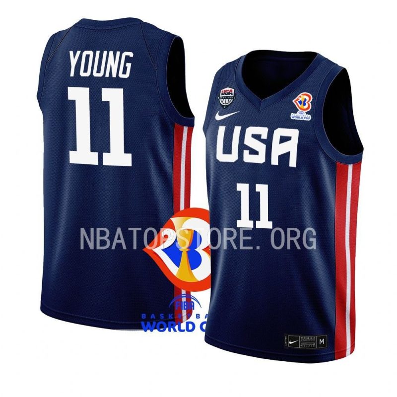 usa 2023 fiba basketball world cup trae young navy away jersey