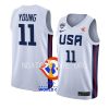 usa 2023 fiba basketball world cup trae young white home jersey