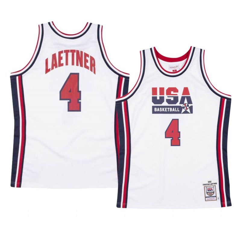 usa basketball 1992 olympics basketball christian laettner white authentic jersey