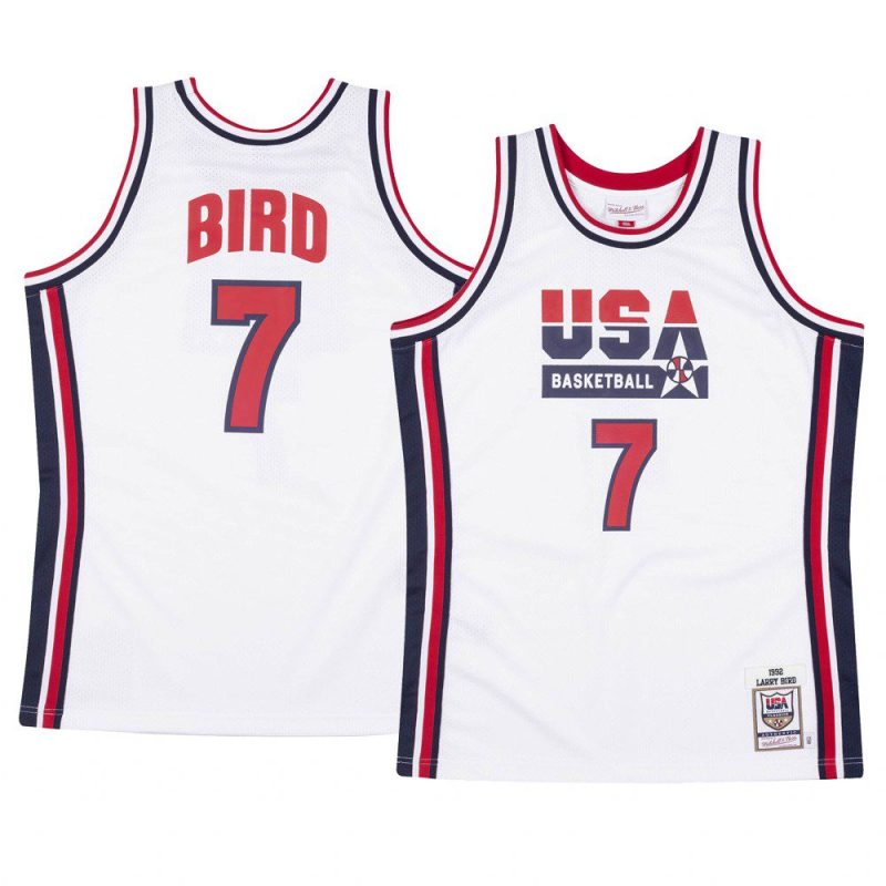 usa basketball 1992 olympics basketball larry bird white authentic jersey