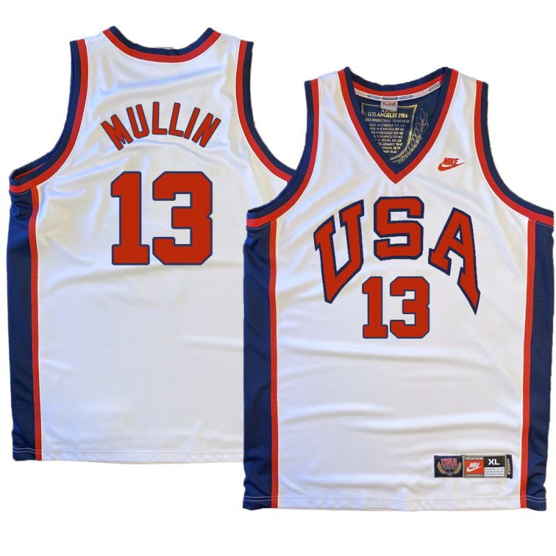 usa team 1984 olympics chris mullin white jersey