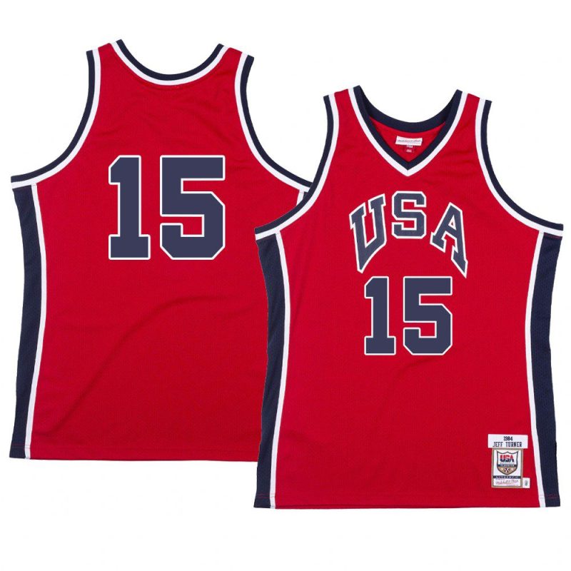 usa team 1984 olympics jeff turner red authentic jersey