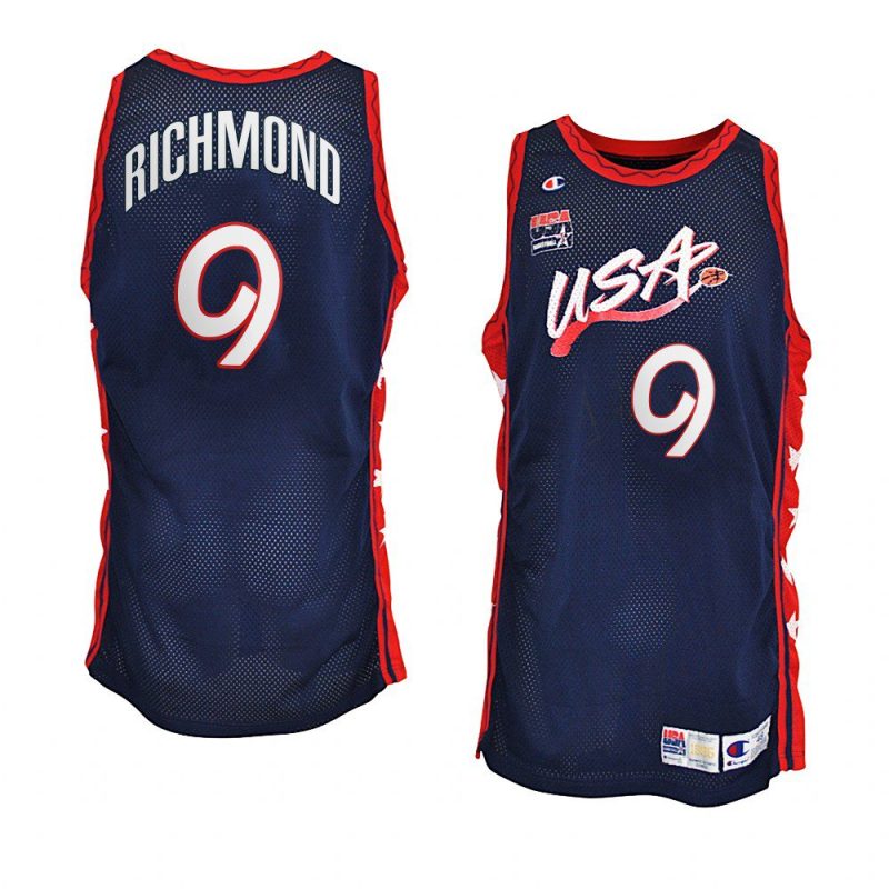 usa team 1996 olympics basketball mitch richmond navy jersey
