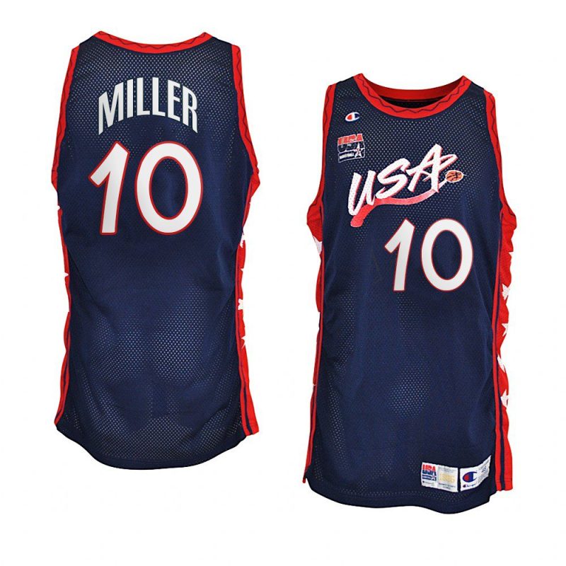 usa team 1996 olympics basketball reggie miller navy jersey